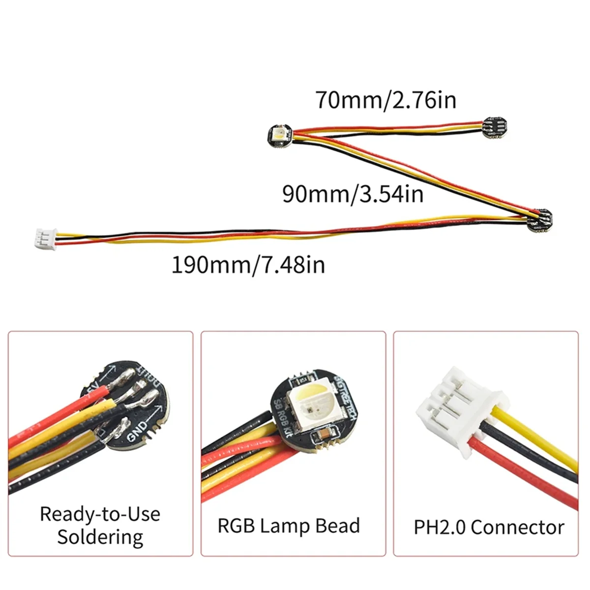 SB RGB Kit V1.0 Bright RGB LEDS RGB Lamp Bead PH2 0 Connector for Voron 2.4 StealthBurner Extruder 3D Printer Parts