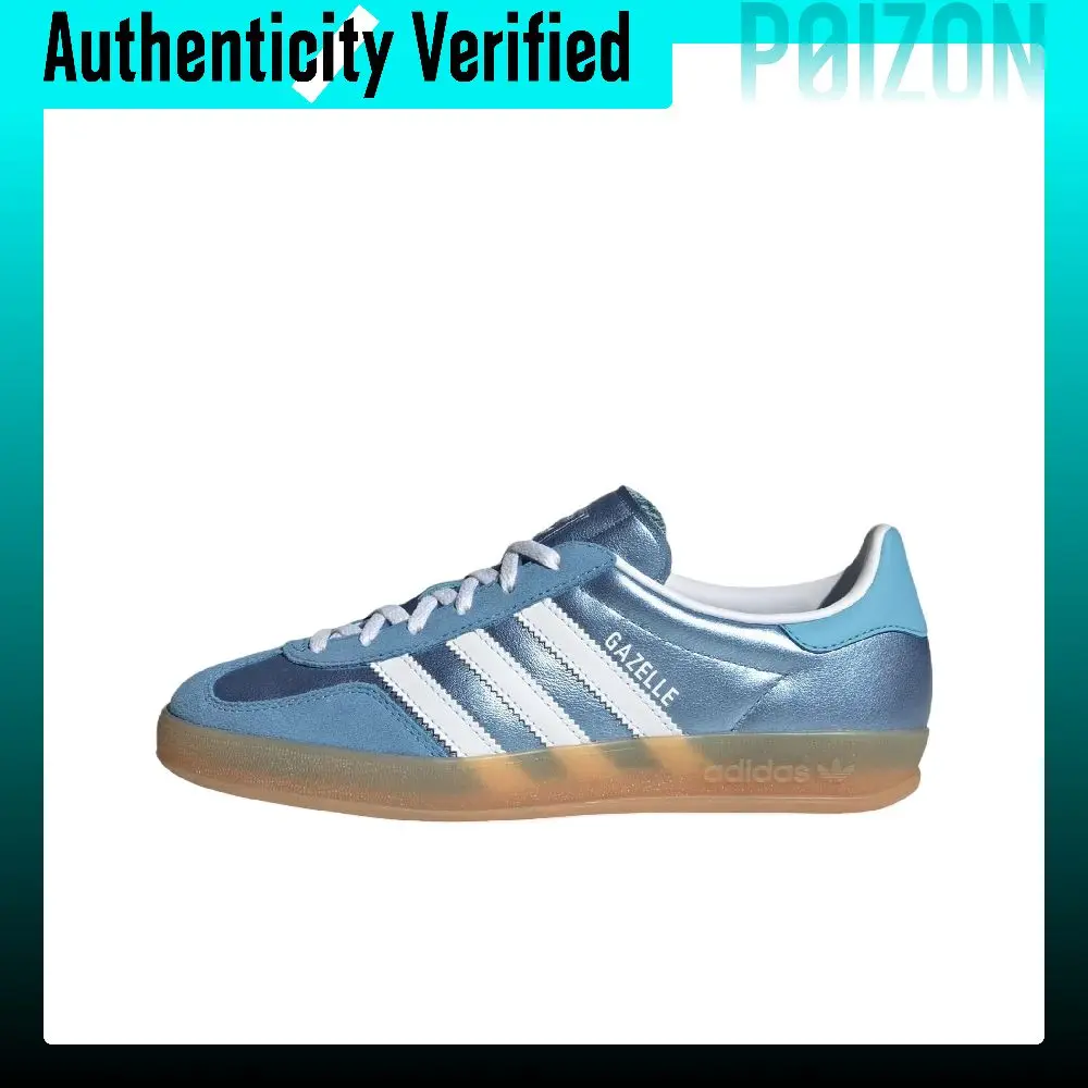 Adidas Originals GAZELLE INDOOR Low top Skateboard Shoes Women's Blue White JS1407