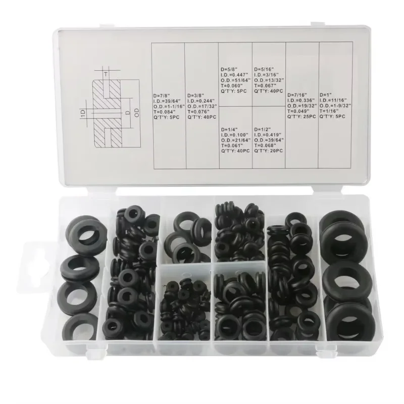 180pcs Rubber Grommet Kit Firewall Hole Plugs Seals for Car Wiring/Cylinder Valve Water Pipe