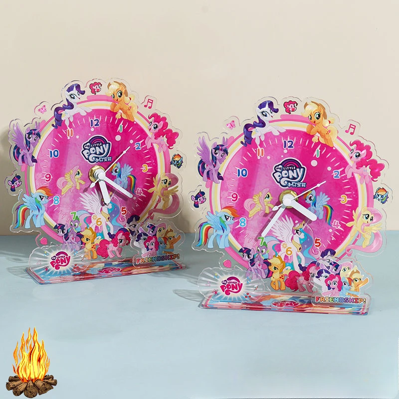 My Little Pony Clock Ornaments Acrylic Calendar Turntable Peripheral Desktop Ornaments Stand Creative Children's Birthday Gifts