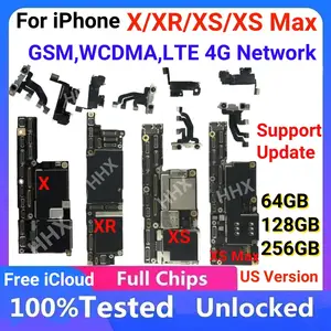 Bilashmart Mainboard iPhone X/XR/XS/XS Max Unlocked Motherboard Fully Tested With Face ID Clean iCloud Logic Board 100%Working Update