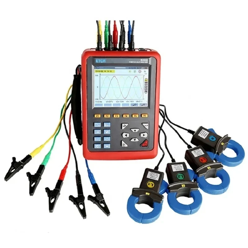 ETCR5000 Power Quality Analyzer Multi-functional 3 Phase Transformer Full Electric Parameter Tester 008B/040B/068B/300F