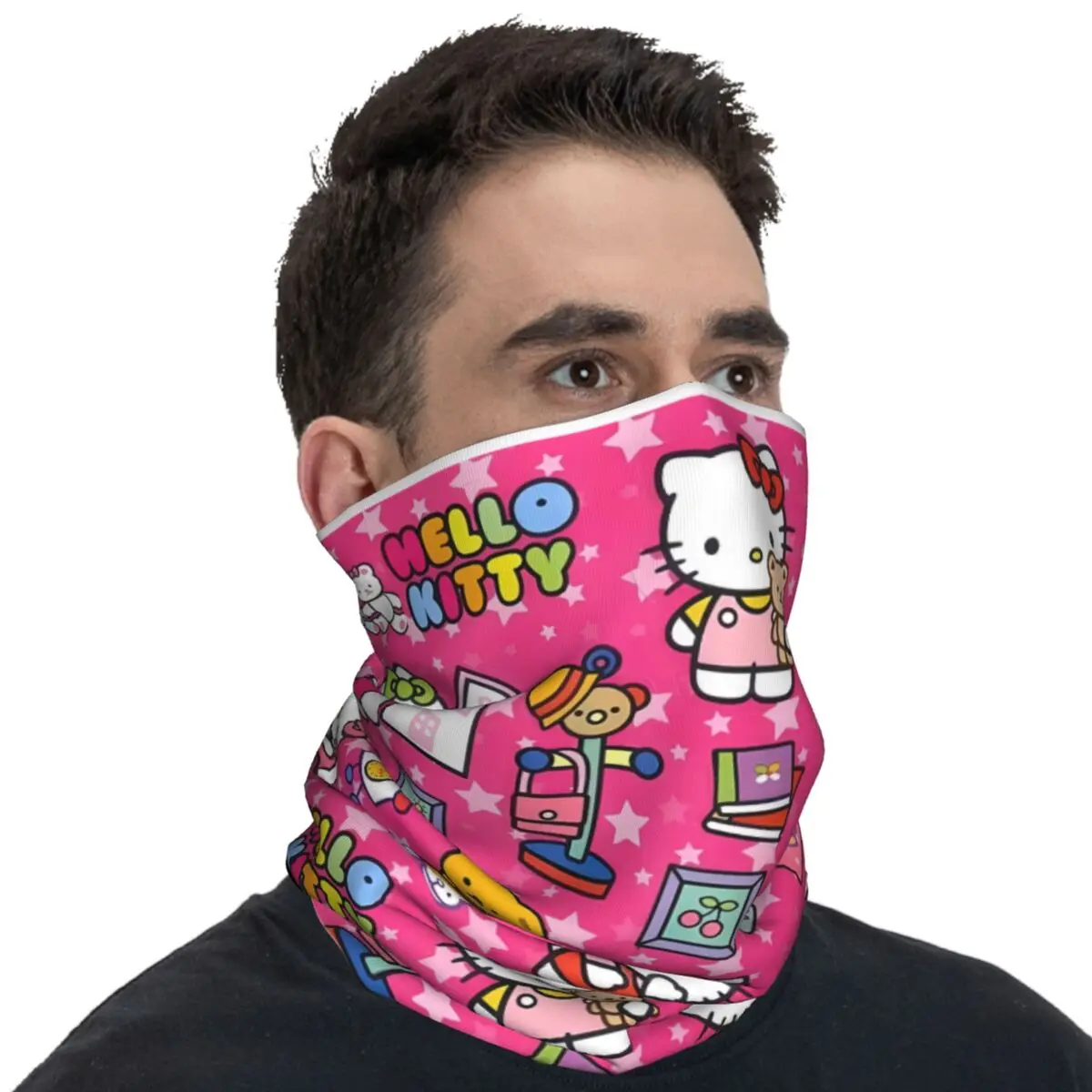 Hello Kitty Bandana Funny Cycling Mask Running Travel Anti-UV Balaclava Graphic Seamless Soft Face Masks