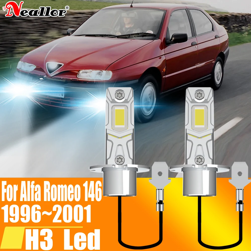 H3 Led Fog Light Canbus Bulb Car Headlight High Power Auto Diode Moto Driving Running Lamp 12V 55W For Alfa Romeo 146 1996~2001