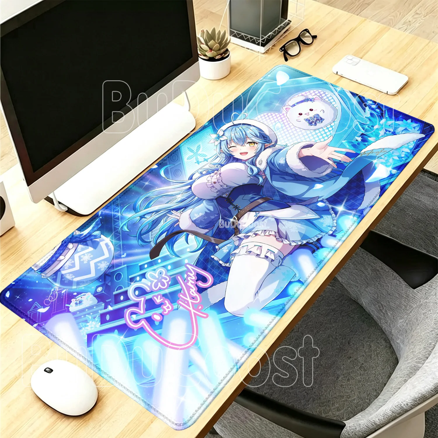 Hololive Yukihana Lamy Kawaii Carpet Gaming Office Accessories Mouse Pad Large Laptop Keyboard Non-slip PC Computer XXL Desk Mat