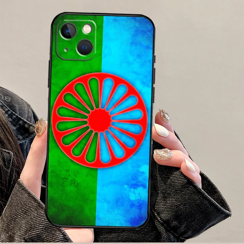 Gypsy Romani Roma Flag Funda For iPhone 15 16 Pro Max 12 13 Mini 11 14 Pro Max XS X XR 15 16 Plus Case
