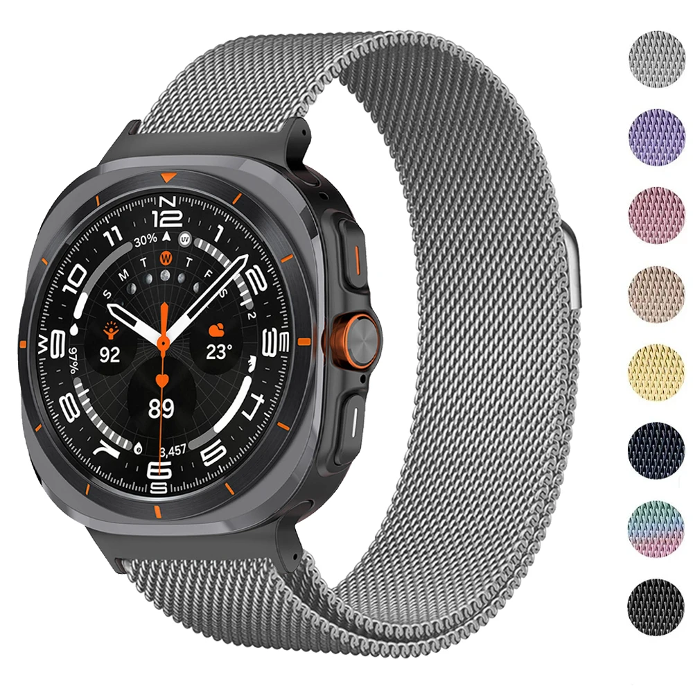 Milanese Loop Strap For Samsung Galaxy Watch Ultra 47mm Magnetic Metal Wrist Bracelet Band For Galaxy Watch 7 Ultra Accessories