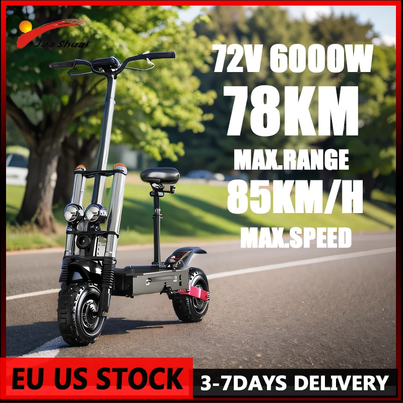 78KM Long Range X60 Electric Scooter 85KM/H Top Speed 72V 6000W Powerful Dual Motor Scooter Electric 11