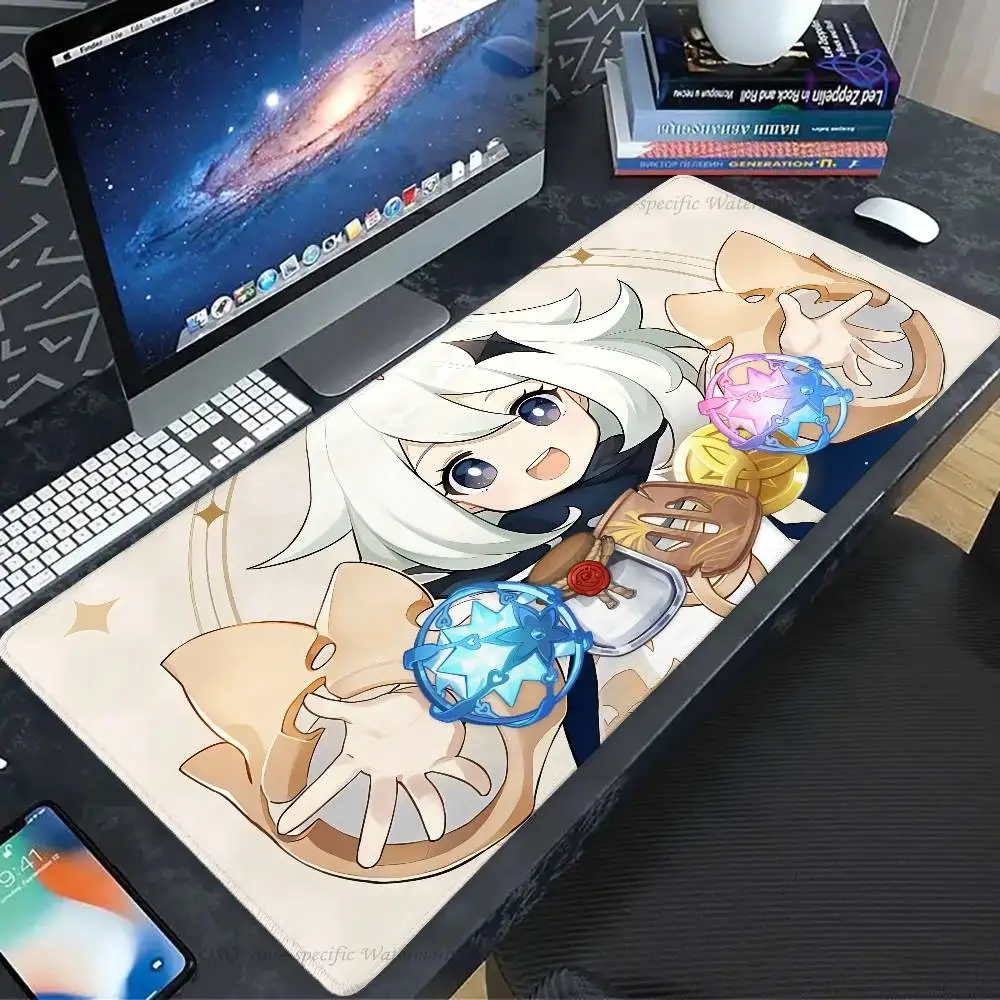 Paimon Game Anime Genshin I-Impact Mousepad Non-slip Suitable For Office Computers Laptops E-sports Game Desk Mats XXL Keyboard