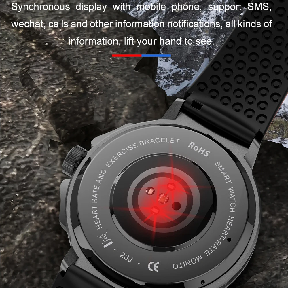 ใหม่กีฬากลางแจ้งนาฬิกาสมาร์ท 1.55 "หน้าจอ HD ฟันสีฟ้า Call Smartwatch สําหรับชายกันน้ําฟิตเนสนาฬิกา Heart Rate สุขภาพ