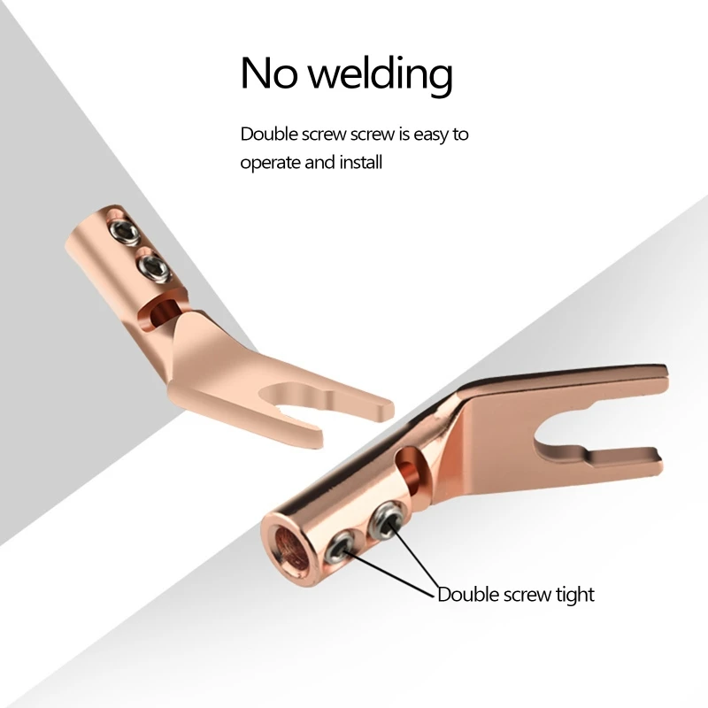 

Speaker Spade Connector Y" Copper/Rhodium Plated Spade Speaker Accessories