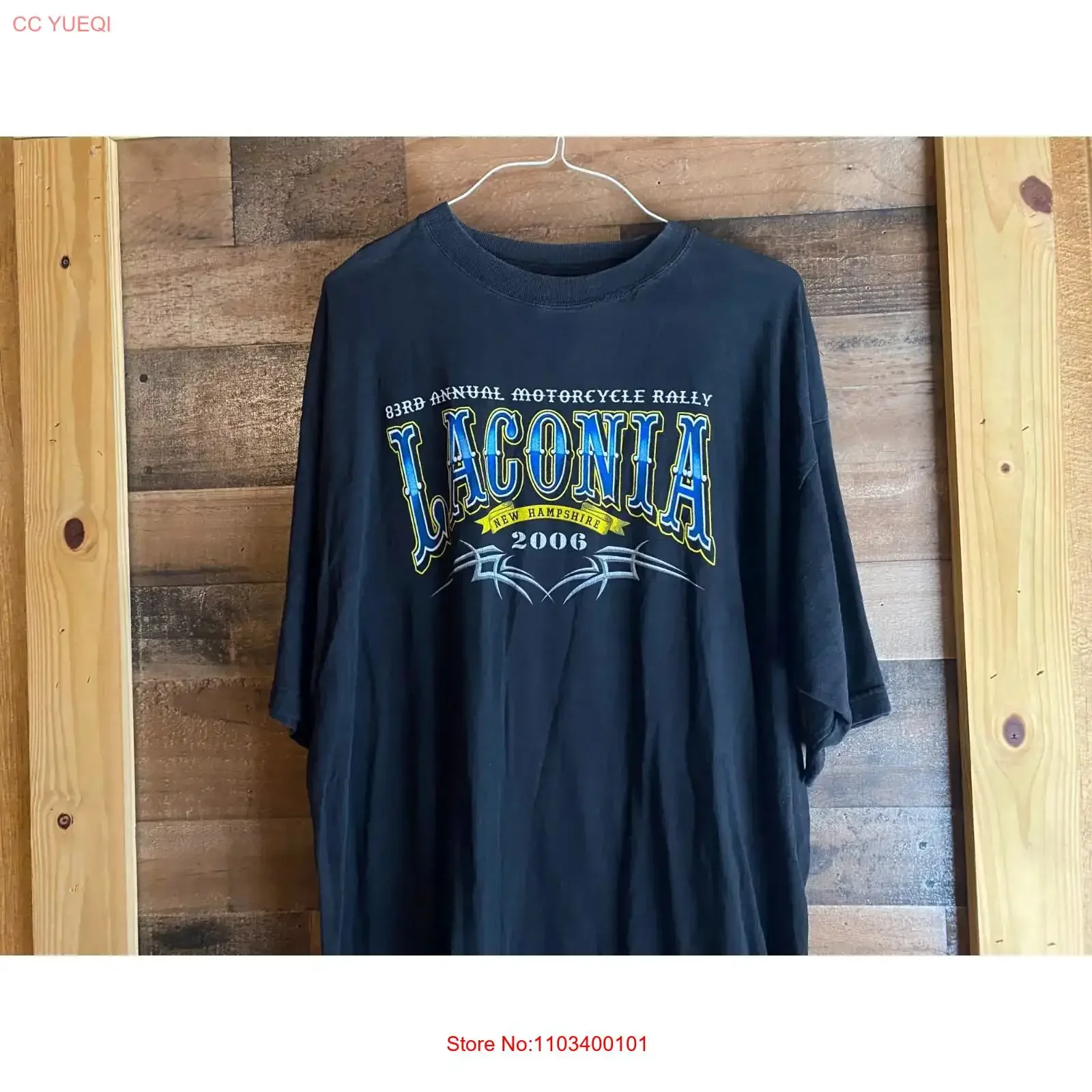 Мужская футболка Laconia 2XL, двусторонняя, с принтом 2006 Motorcycle New Hampshire Rally Weirs, винтажная, с эффектом потертости, для повседневной носки, в стиле кэжуал.
