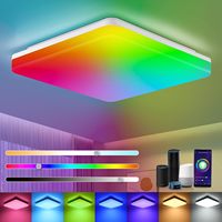 Oeegoo Alexa Lamp, Smart Ceiling Lamp Dimmable RGB, 18W 1800LM, Compatible with Alexa APP Google Assistant, 2700K-6500K