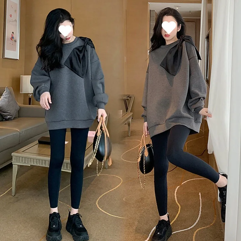 Chaqueta de traje de otoño para mujeres embarazadas, nueva moda, Sudadera con capucha de dos piezas para otoño y primavera + pantalones de tiburón, ropa de maternidad hermosa