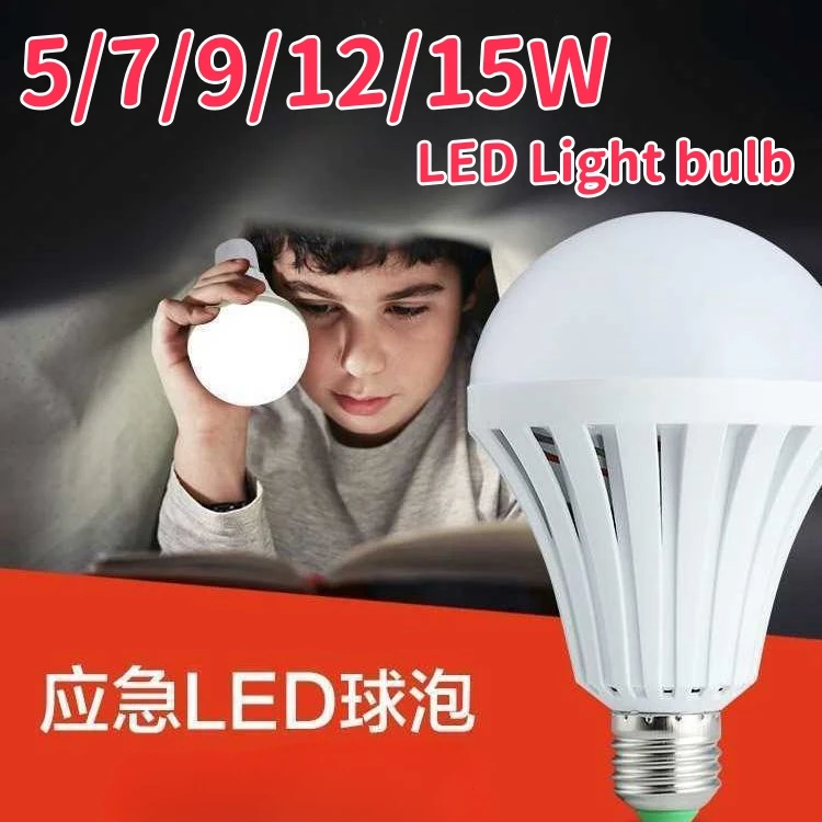 New LED Emergency Light Led Bulb E27 Led Lamp 5/7/9/12/15W Rechargeable Battery Lighting Lamp For Outdoor Lighting Flashlight