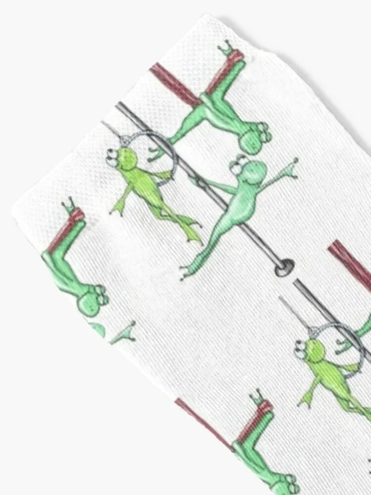 Circus Frogs Aerialist Amphibians Print Socks ankle set sport Socks Woman Men's