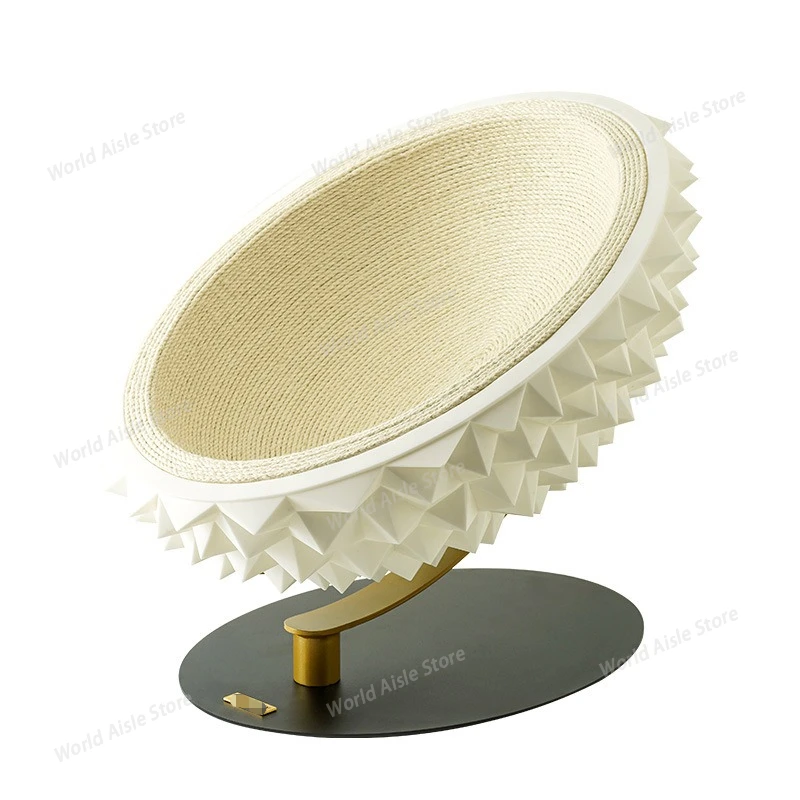 Durian Shell Hemp Rope Cat Nest Wear-resistant Sisal Cat Scratching Board Semi-enclosed Sleeping Pet Bed Cat Tickle Toys