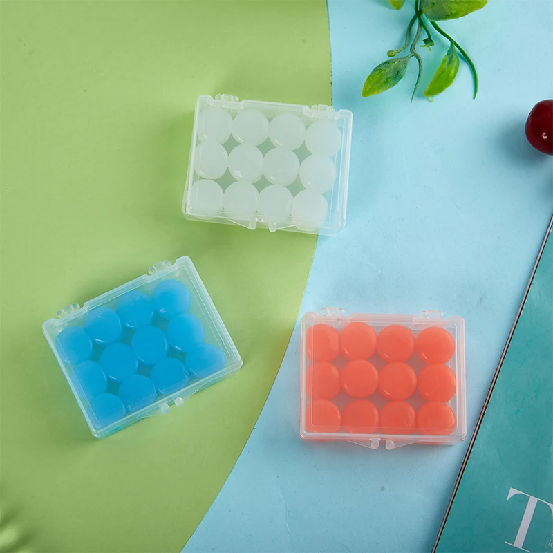 New 12PCS/Box Silicone Ear Plug Reusable Wax Earplugs Swimming Moldable Earplugs Noise Reduction Cancelling Sleeping Protection