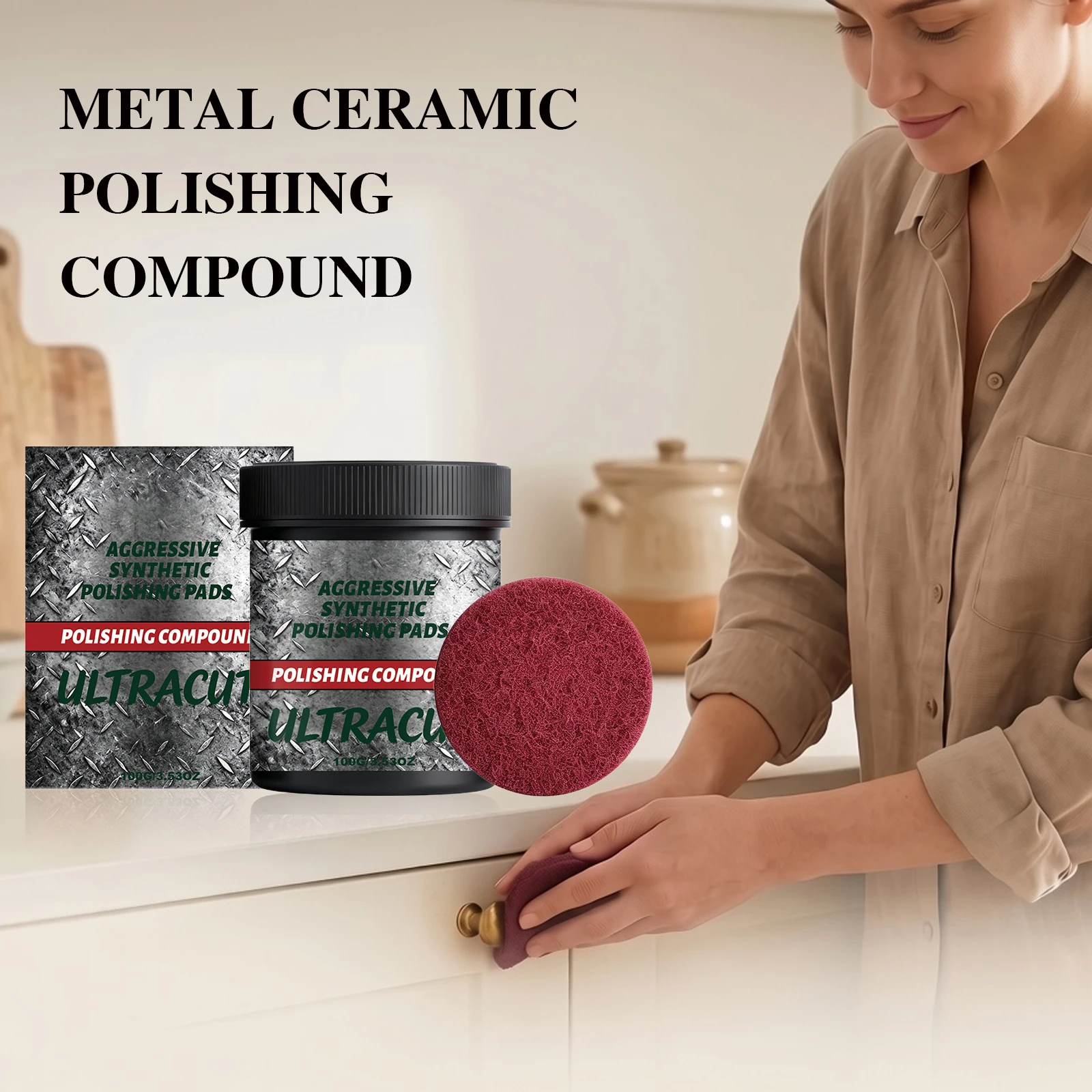 Metal Ceramic Polishing Compound Buffing Smoothing Restores Shine Repairing Surface Scuffs Scratch Remover Fine Polishing Paste