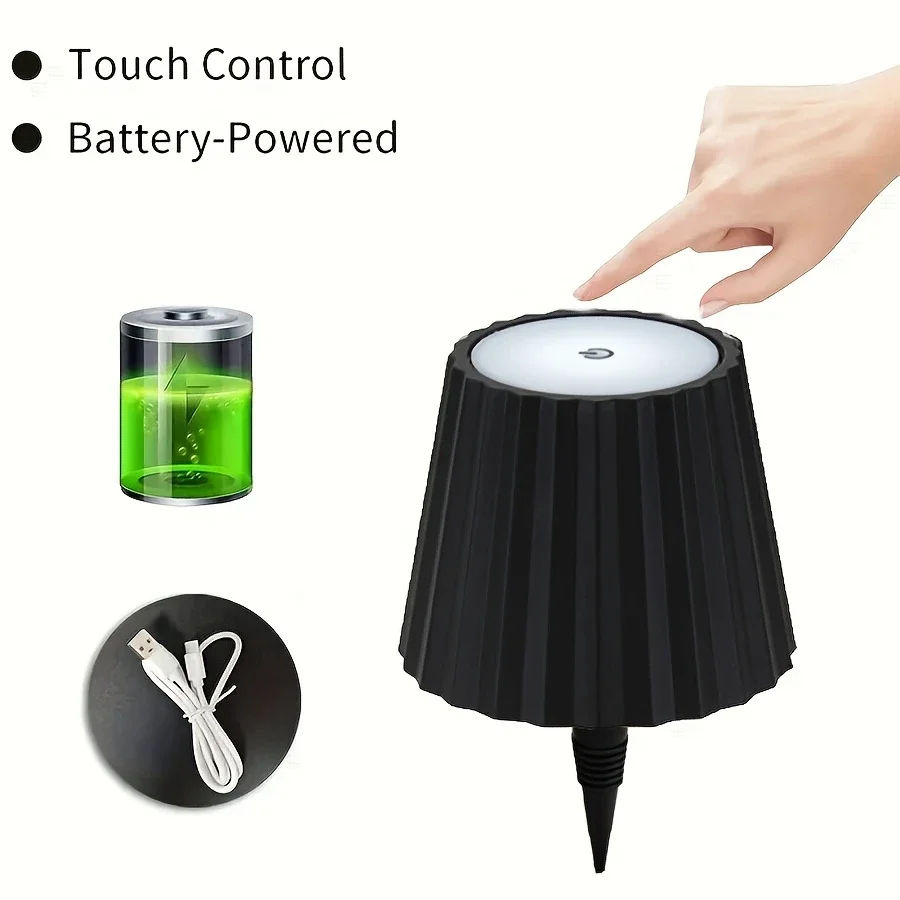 Lampe de table en form de bouteille sans fil، قيادة اللمس، 3 ألوان، التدرج والتواصل، veilleuse adaptée au bar،