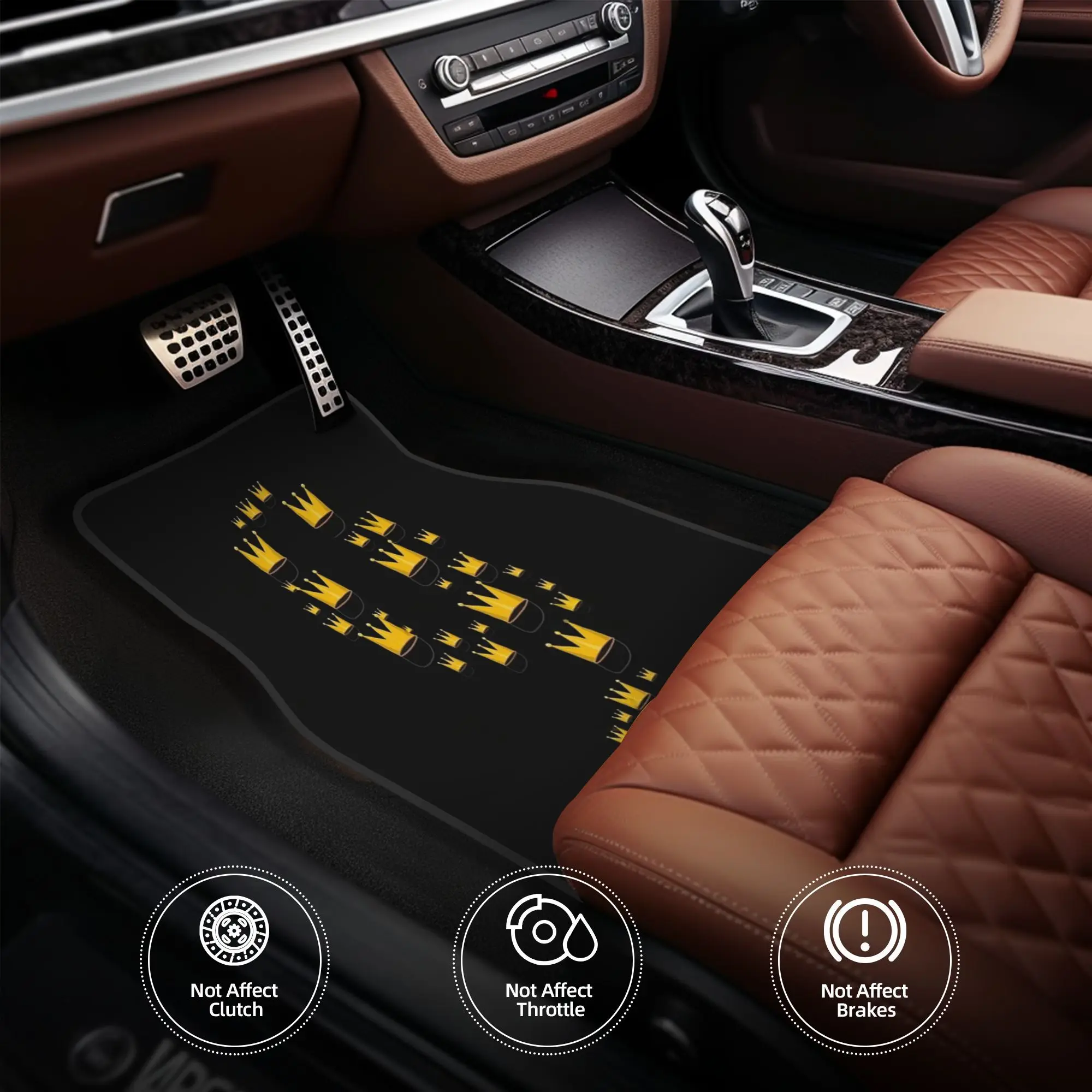 4pcs Regal Nine Sovereignty Pillow Car Floor Mats, Durable, Fit For Cars, Ideal Gift, Vehicle Interior Mats, Playful Design, Dur
