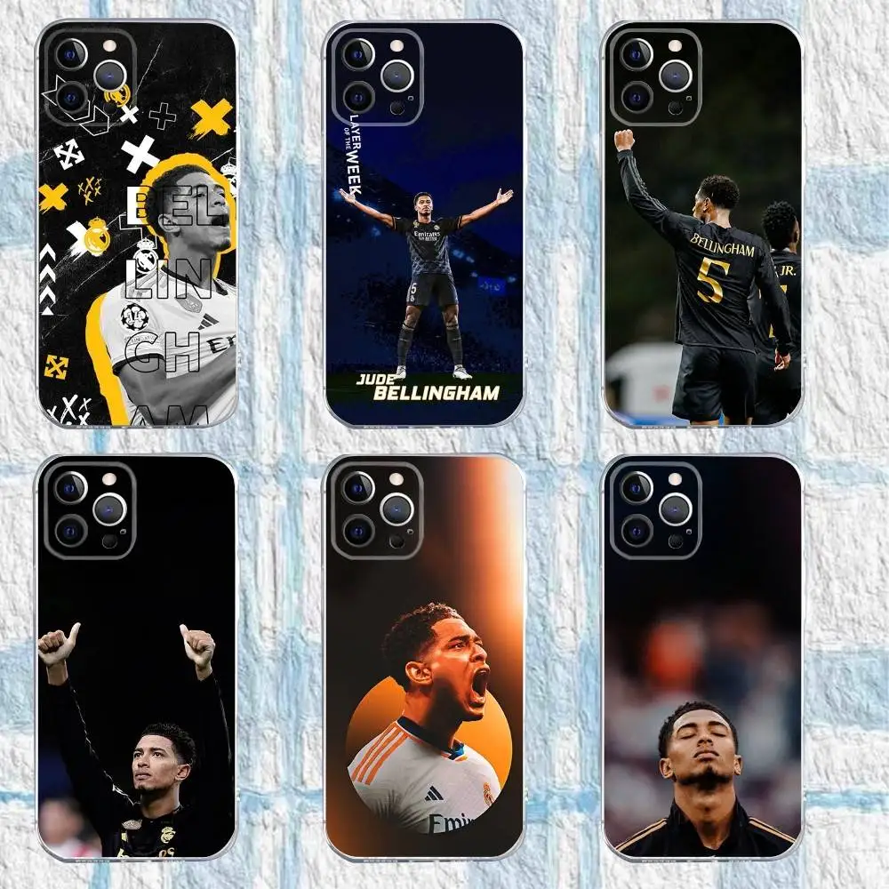 

Football J-Jude R-Real M-MadridS Phone Case For iPhone 16,15,14,13,12,11 Pro,Max,Plus,X,XS,XR,SE,Mini Transparent Silicone Soft