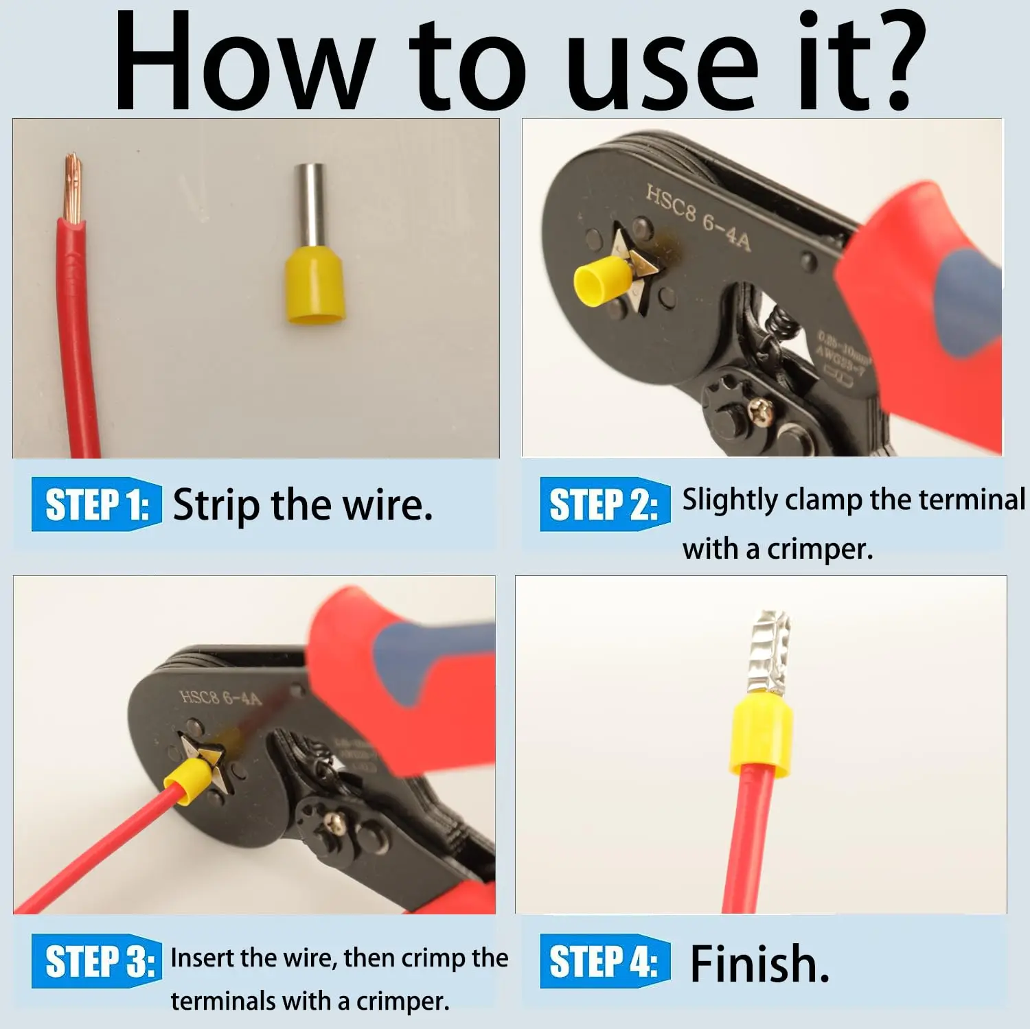 300-teiliges Sortiment Aderendhülsen-Draht-Kupfer-Crimpverbinder, Kabelklemmen-Set, Nylon-isolierte Kabel-Pin-Endklemme AWG 22-10 Kit