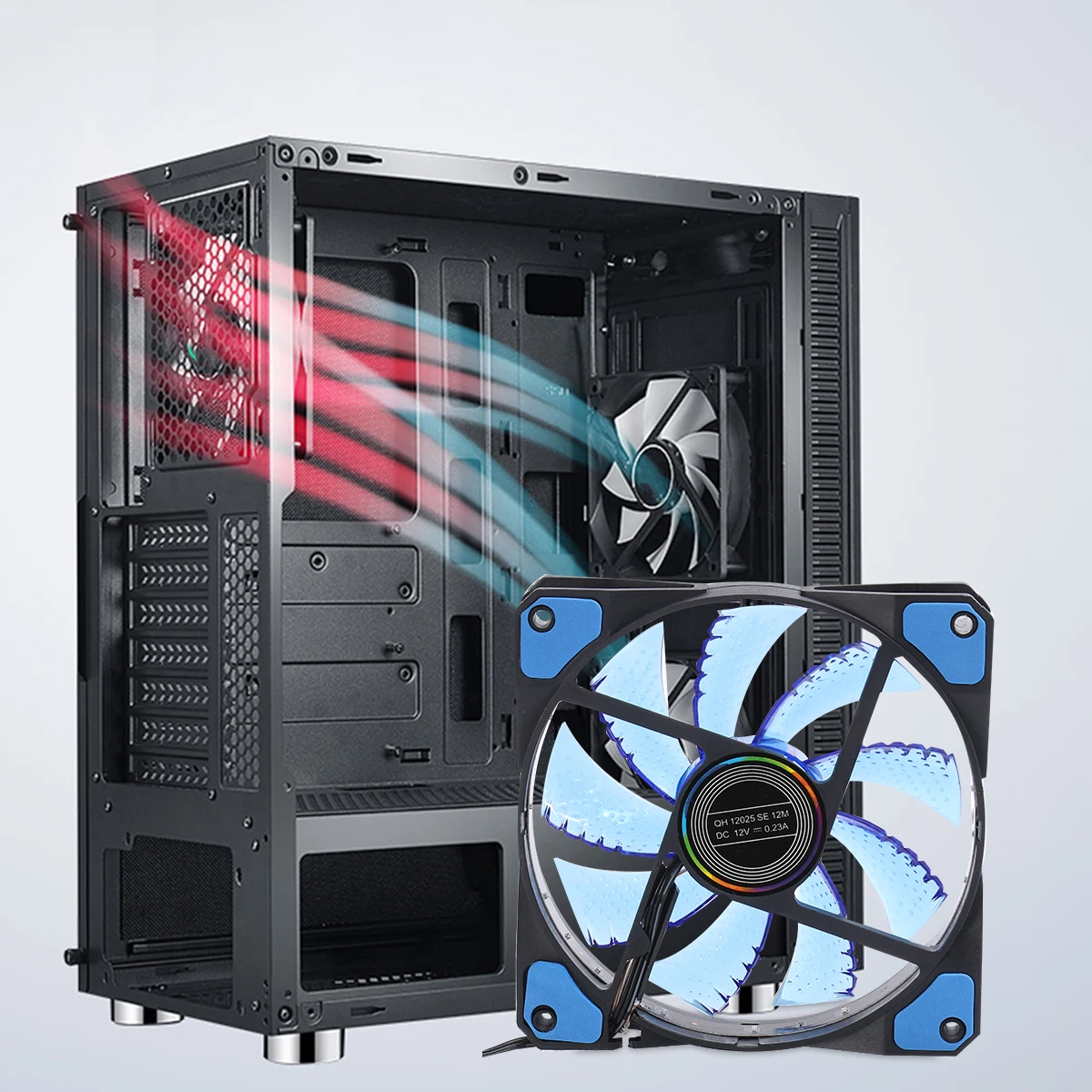 

1pc 12Cm Rgb Quiet Computer Case High Speed Cooling Fan Low Noise Heat Sink Fan For Pc Gaming Blue Computer Case Heat Sink
