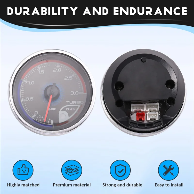 

Car Meter Universal Gauge 12V Turbo Boost Gauge 0-3BAR Car Turbo Boost Indicator