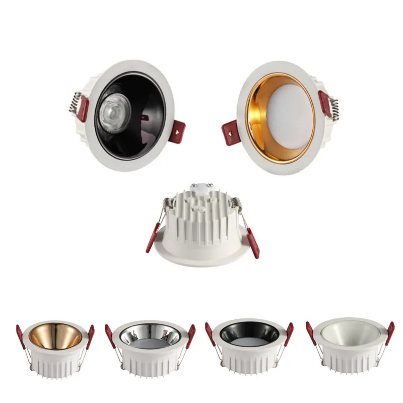 Imagem -02 - Embutido Dimmable Anti-reflexo Led Downlight Ac85265v 5w 7w 9w 12w 15w 18w 24wrefletor Downlight de Alumínio para Iluminação Interior