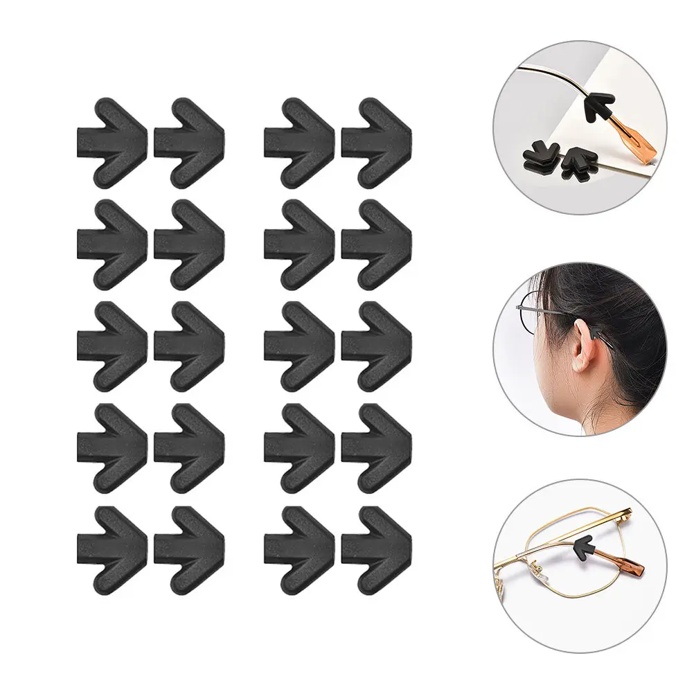 10Pairs Stretchable Silicone Glasses Ear Retainers Anti-Slip Comfortable Ear Hooks for Eyeglasses Fixation Running Cycling