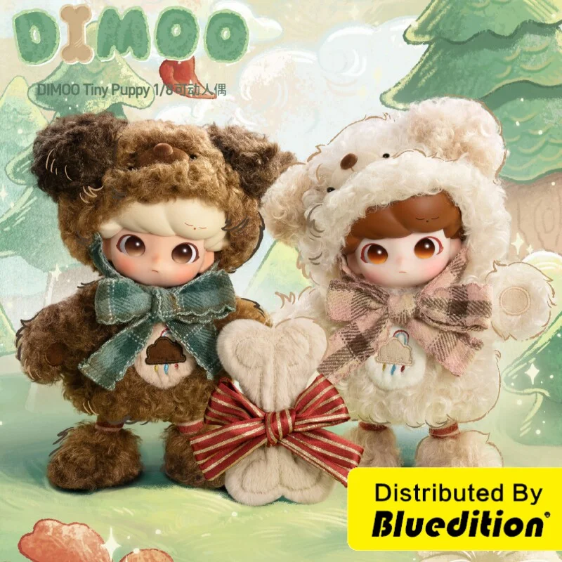 

Genuine POPMART DIMOO TINY PUPPY 1/8 Scale BJD Blind Box TOASTY SNUG Anime Figure FLUFFY PUFF Mystery Box Model Ornament Gift