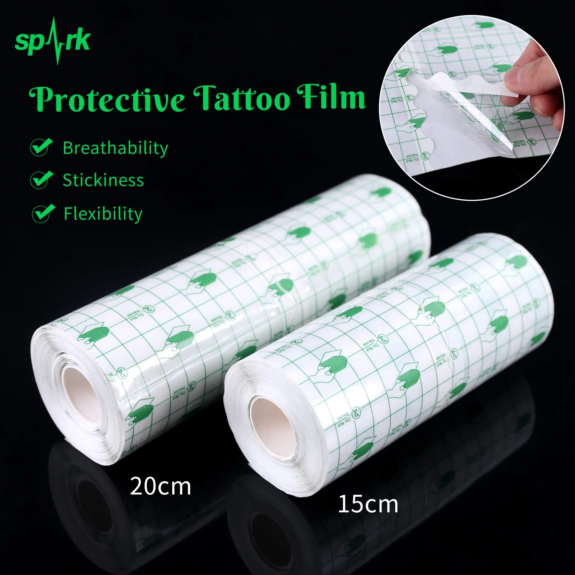 20*10m Waterproof Film Wound Dressing Fixation Tape Tattoo  Aftercare Protective Skin Healing Tattoo Adhesive Bandage Repair