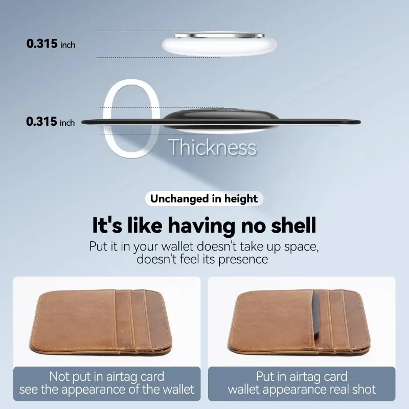 For Apple AirTag， Carbon Fiber Texture Ultra-Thin Hard Glide Card Holder Anti-Lost Protective Card Cover Accessory
