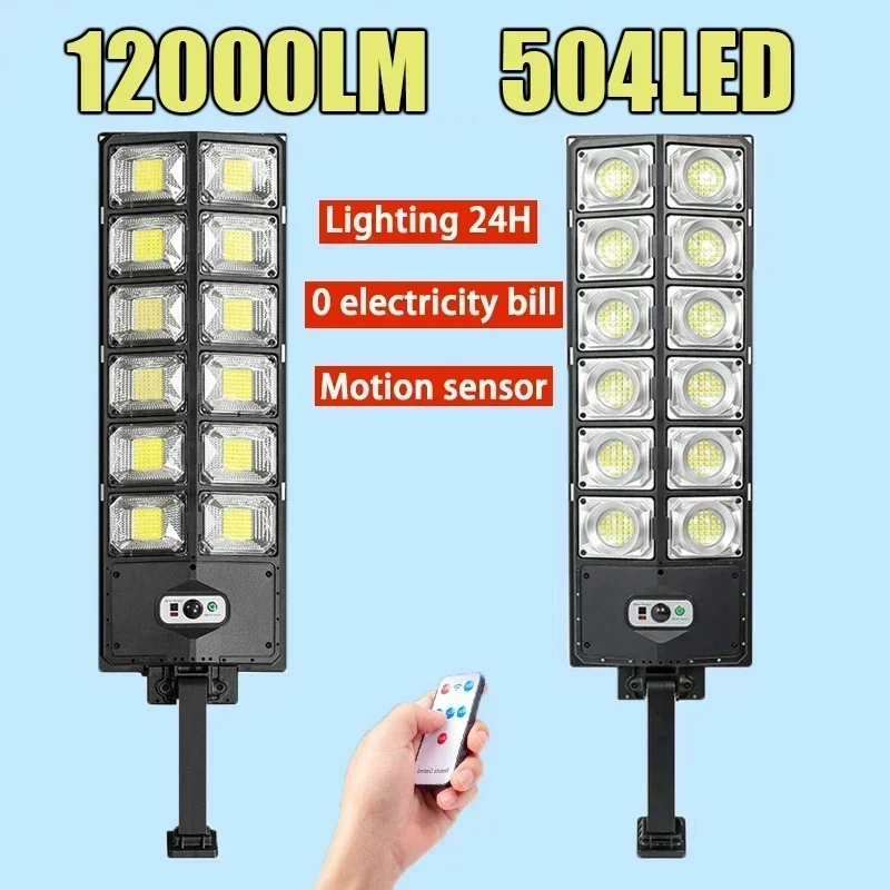 IP65 Floodlight Remote Control Solar Lamp Outdoor 504LED Solar Lights Super Bright Street Lights Motion Sensor Garden Lights Hot