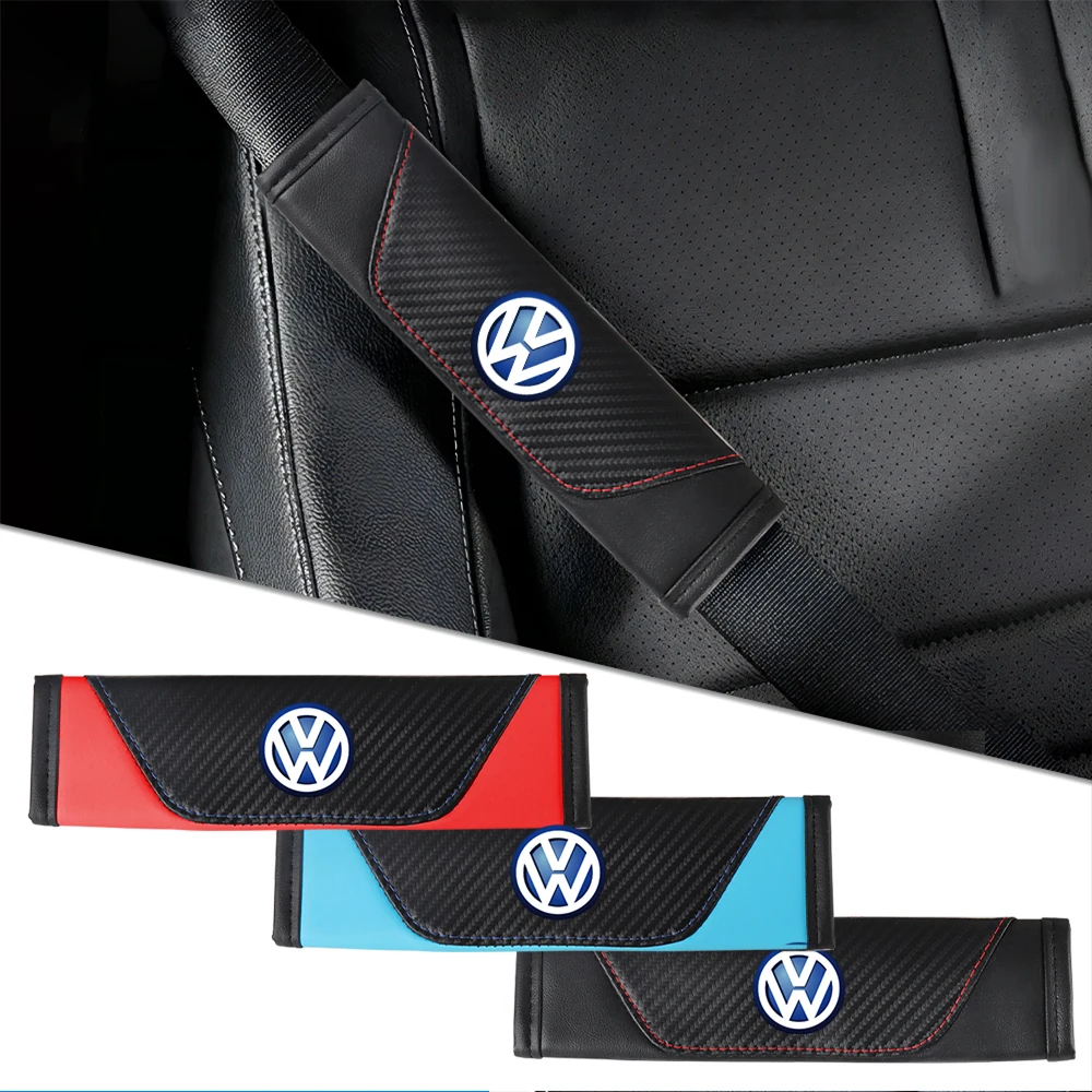 

Cup Holders 2pcs Car Safety Belt Shoulder Cover Protection Pad Auto Valve Cap For Volkswagen VW R Line MK4 Beetle GTI R32 Touare