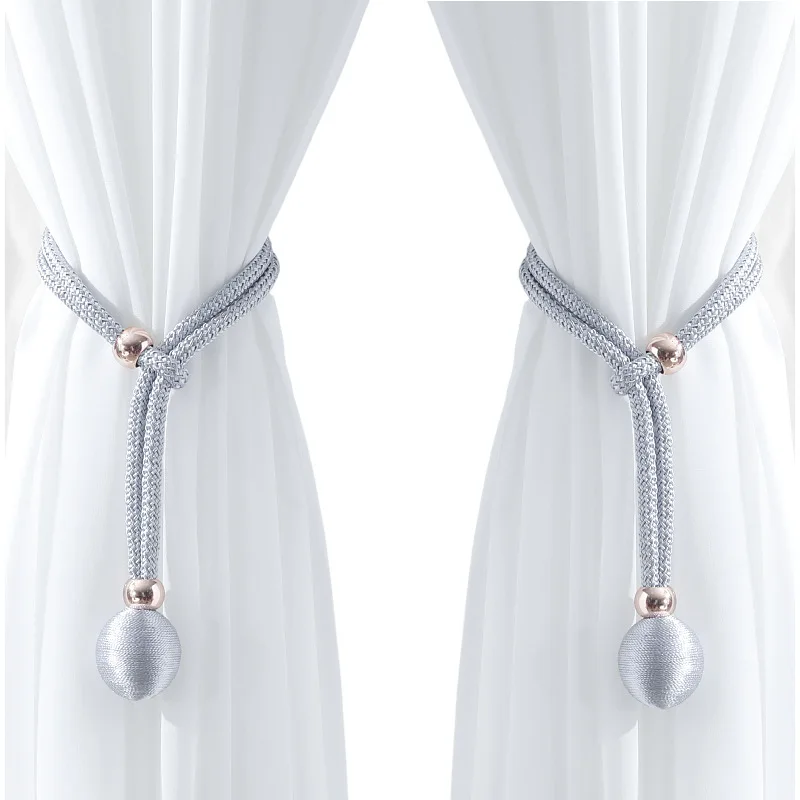 2PCS Adjustable High Quality French Ball Curtain Tiebacks Convenient Draped Tiebacks Decorative Curtain Fixer Curtain Tiebacks