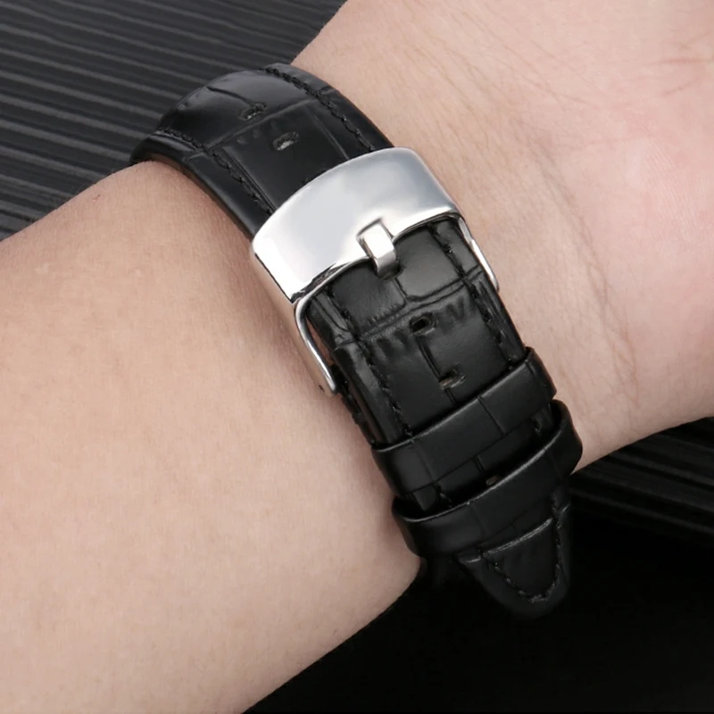 حزام ساعة من جلد البقر الأصلي 21 ملم لسلسلة سواتش YVS451 YVS420 YVS435، حزام بديل بواجهة مقعرة ومحدبة للرجال