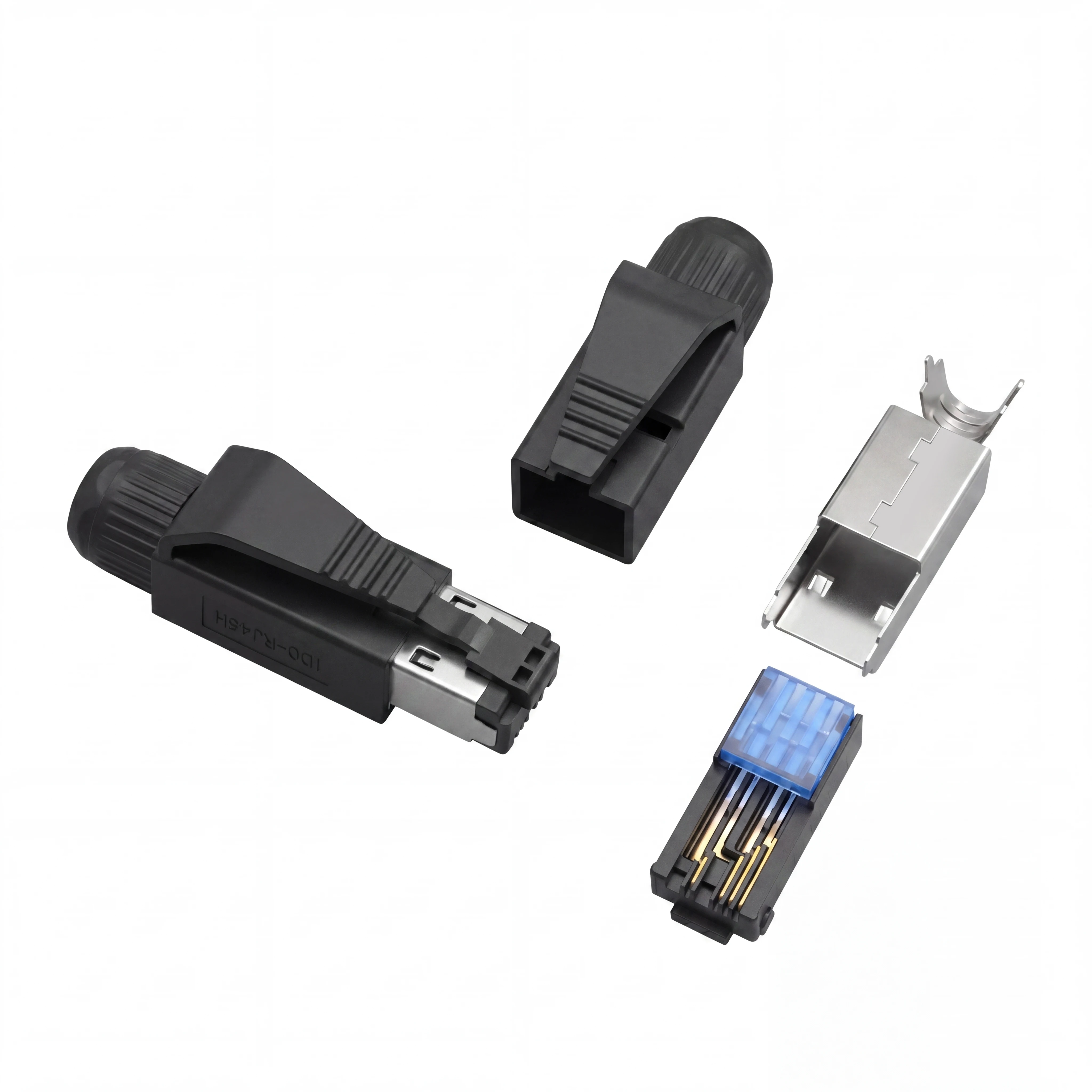 Tool‑Free Shielded RJ45 Connector Vibration‑Resistant 4/8‑Core Profinet EtherCAT Field Plug for PLC Servo 22‑26AWG STP Cable