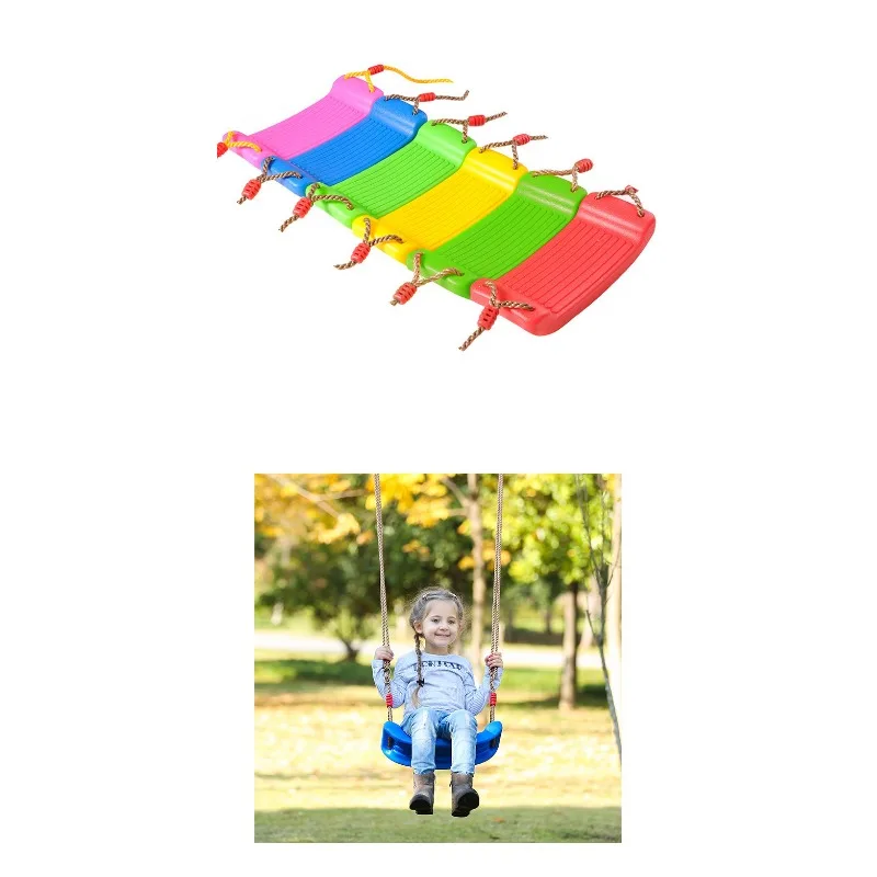 Columpio de jardín para niños, asiento colgante, juguetes voladores con cuerdas ajustables en altura, juguetes para interiores y exteriores, columpio con tablero curvo de arcoíris