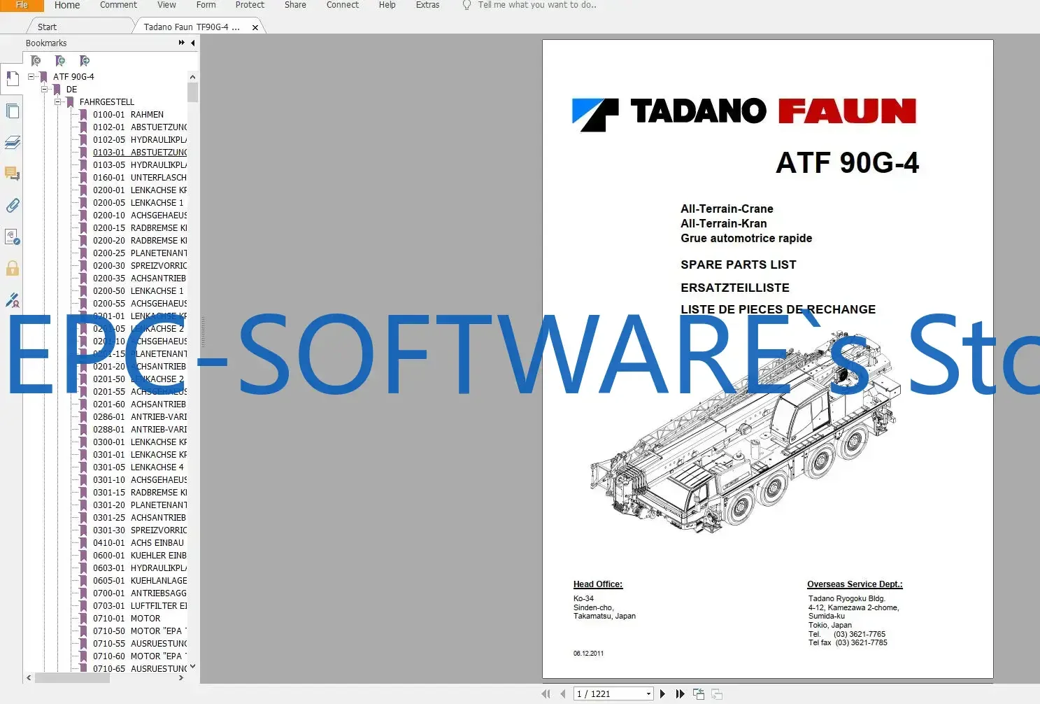 

EPC-SOFTWARE Мобильный кран и руководство по частям Tadano, руководство по эксплуатации и обслуживанию, руководство по обслуживанию DVD 8,73 ГБ
