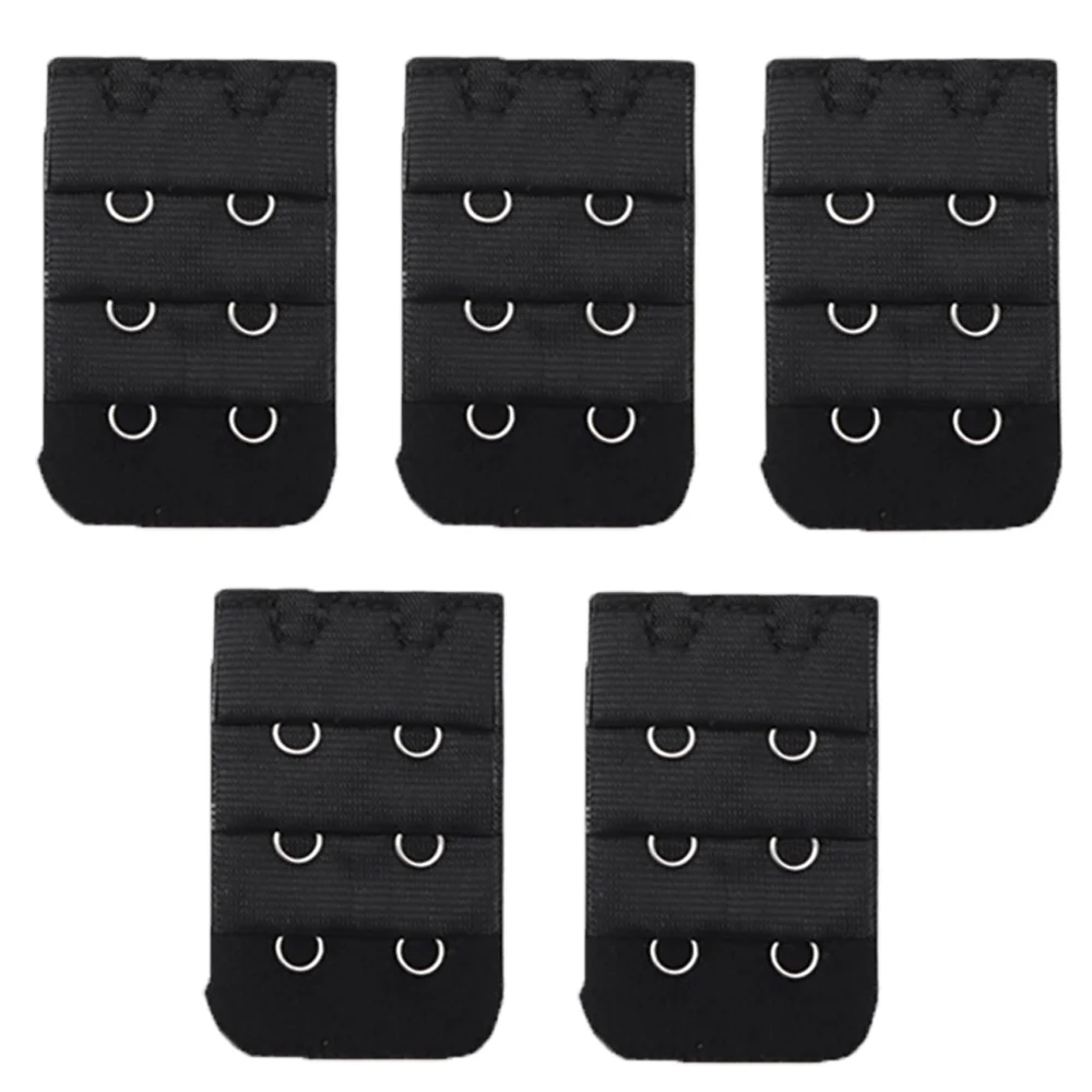 

5Pcs Ladies Useful Bra Black White Extenders Strap Extension 2 Hooks 3 Rows Adjustable Belt Buckle Button Accessories DIY Women