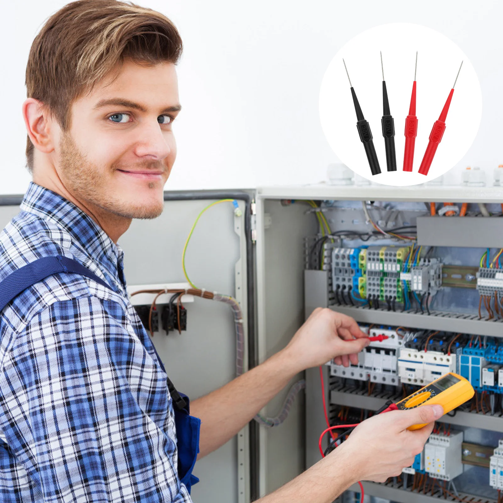 

4Pcs Back Probe Pin Insulation Piercing Needle Wire Piercer Non-Destructive Test Probes Kit Insulation Piercing Pin