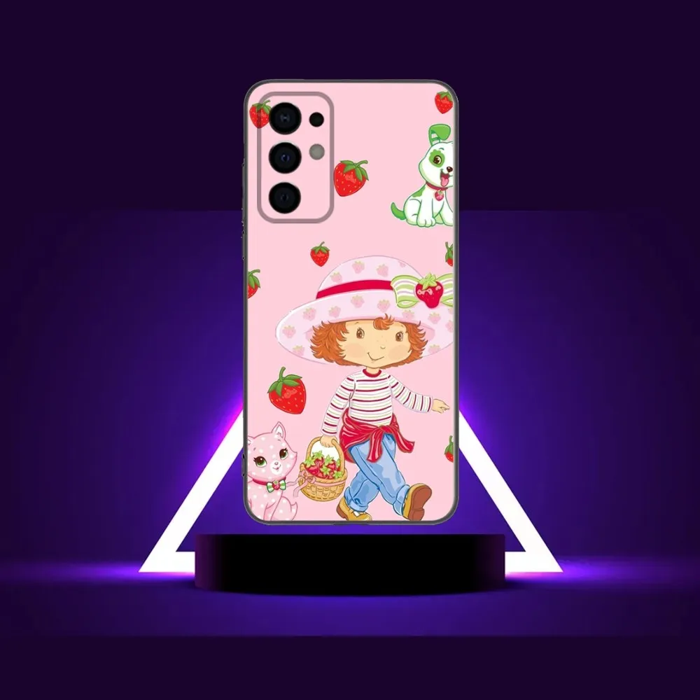 S-Strawberry Shortcake  Phone Case For Samsung Galaxy A13,A21s,A22,A31,A32,A52,A53,A71,A80,A91 Soft Black Shell