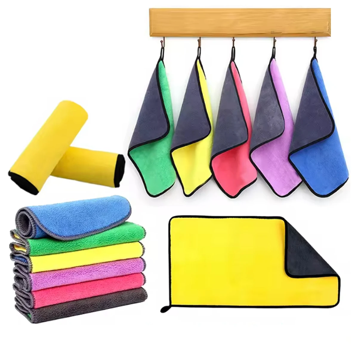 1/5pcs Microfiber Cleaning Towel Car Cleaning Cloths Professional Detailing Car Drying Microfiber Towel Wash Towels Accessories