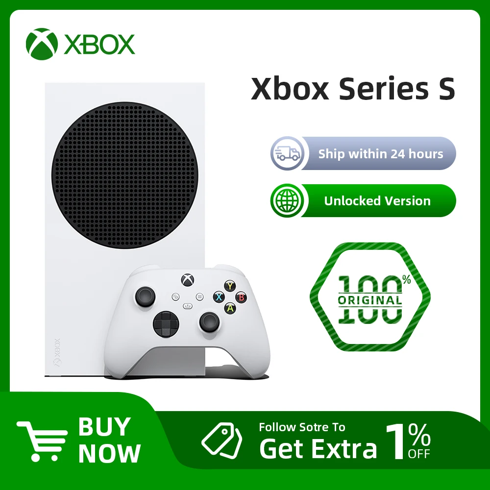 100% New Orginal Microsoft Xbox Series S 512G  Video nlocked Version Game Consoles Xbox Wireless Controller Console