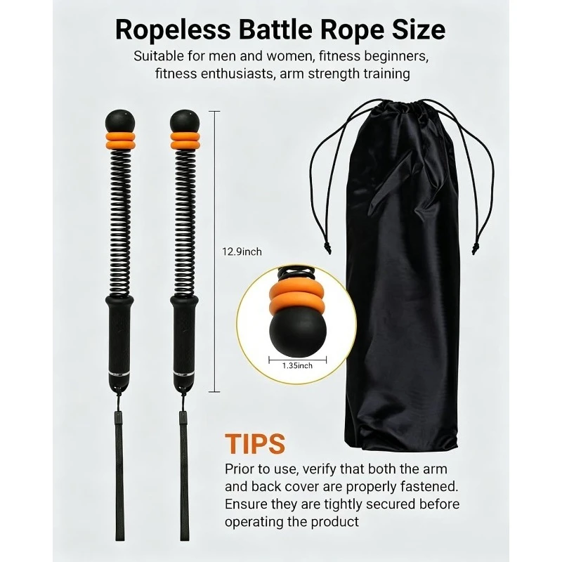 Full Body Workout Fitness Training Rope Equipment Ropeless Battle Rope Adjustable Resistance For Home Gym Ropeless Battle Rope
