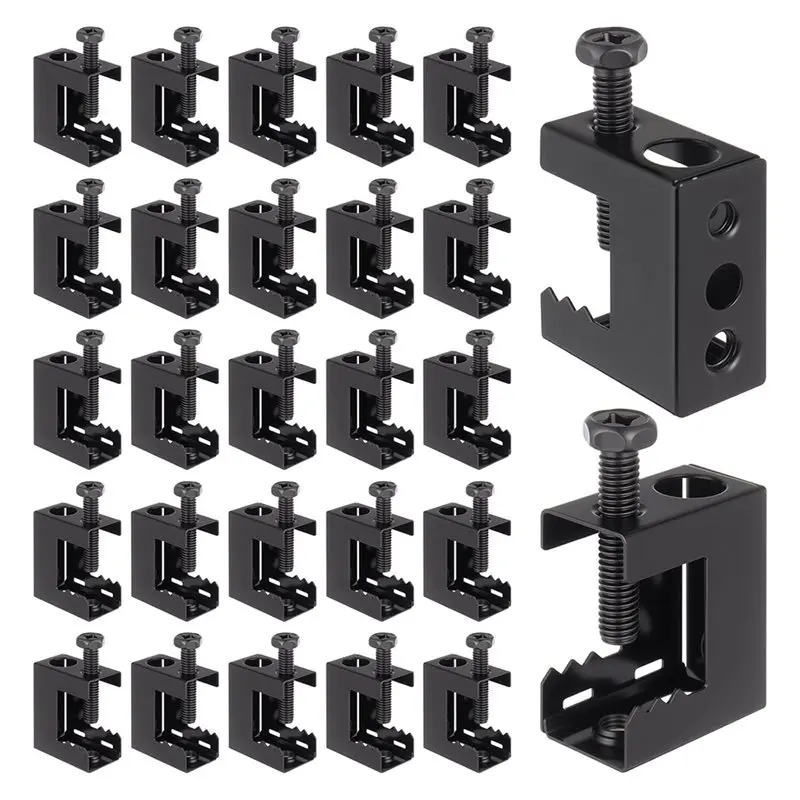 

GYTB- Clamp Set- Steel C Clamps(25 Pieces), 1/4"- 20 Spring Steel Small Clamps For Beams