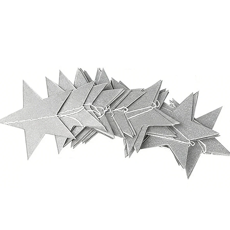4m*7cm Glänzende Stern-Papiergirlande Banner Gold Silber Wimpelkette für Babyparty Kinderzimmer Hochzeit Hängedekoration – Detail 11