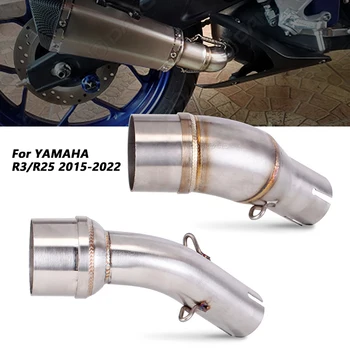 Para yamaha YZF-R3 r25 MT-03 2015-2022 2021 tubo de escape ligação intermediária deslizamento no tubo de escape sistema silenciador acessórios da motocicleta
